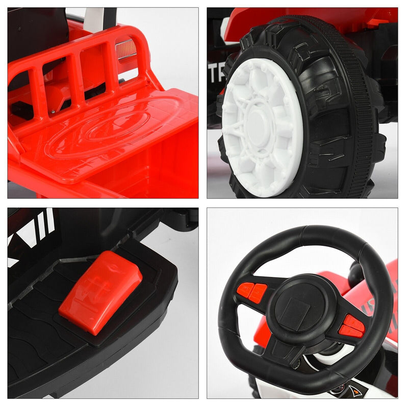 Musical Electric Tractor with Detachable Trailer - Perfect Gift for Kids with Lights and Sounds