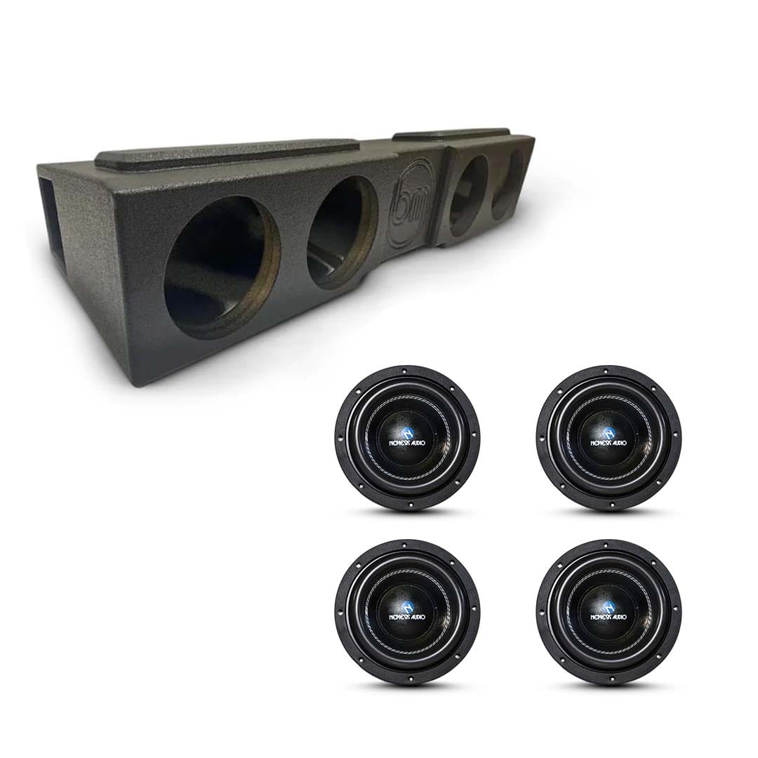 (4) Nemesis Audio NA-8M 700W RMS & Chevy Crew Cab 07-13 & 19-26 Quad 8" Subwoofer Bass Combo Nemesis Audio