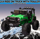 New 24V Electric Ride-On Jeep Toy Car with Remote Control and Bluetooth Connectivity for Kids