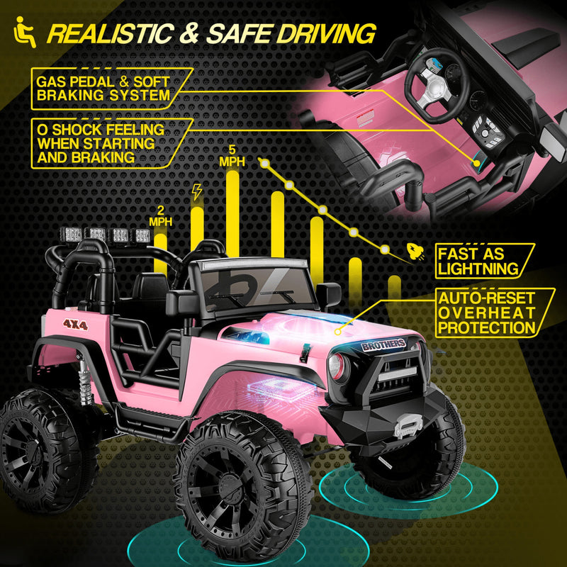 New Release: 2-Seater 24V Electric Truck for Kids with Bluetooth and 2x200W Motors