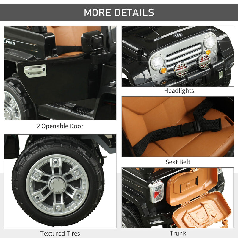 Off-Road Adventure 12V Battery-Powered Jeep Truck for Kids with Remote Control, MP3 Player, and Lights