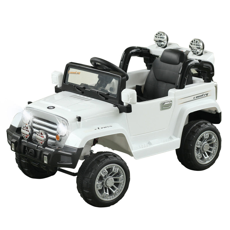 Off-Road Battery-Powered Jeep Truck for Kids with Remote Control, MP3 Player, and Lights - 12V
