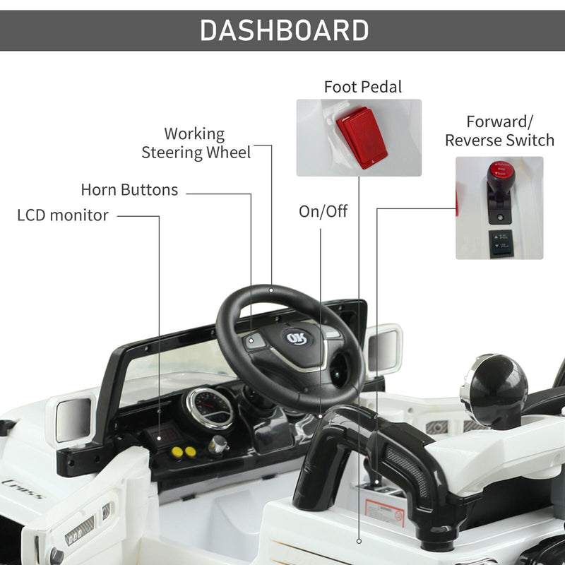 Off-Road Battery-Powered Jeep Truck for Kids with Remote Control, MP3 Player, and Lights - 12V