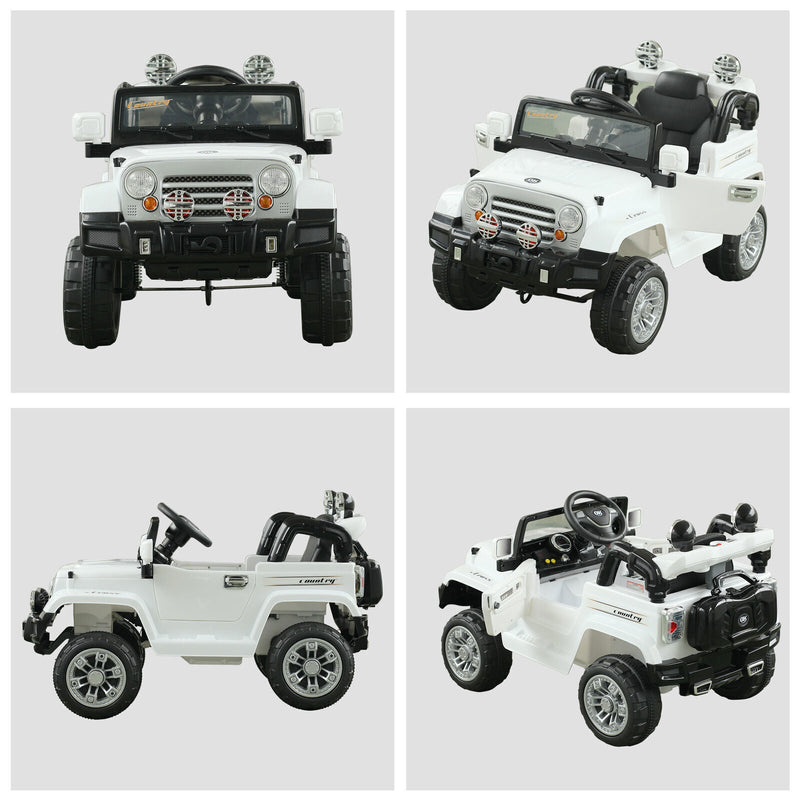 Off-Road Battery-Powered Jeep Truck for Kids with Remote Control, MP3 Player, and Lights - 12V