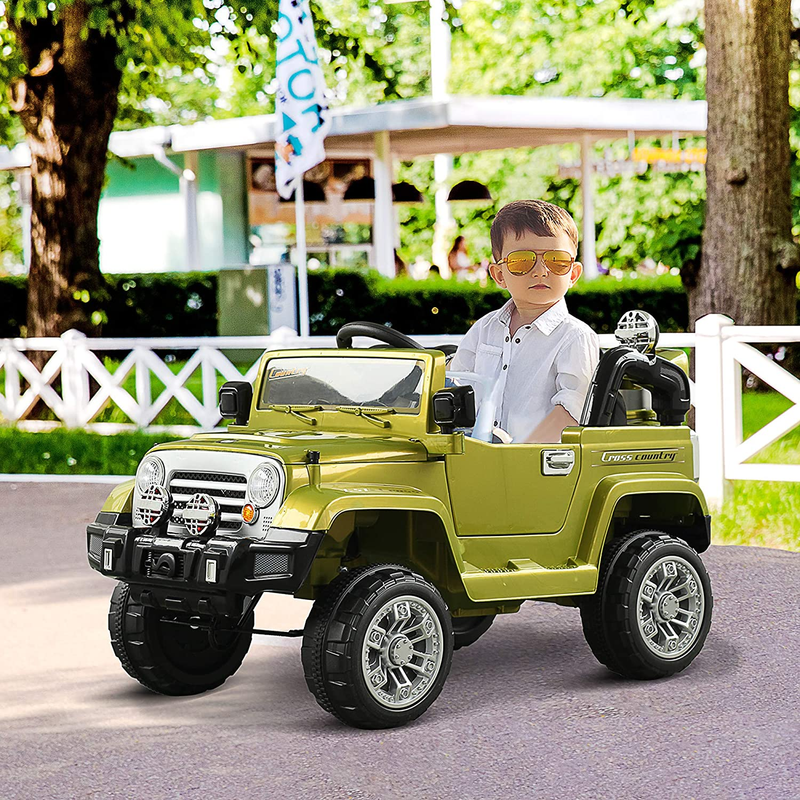 Off-Road Truck Ride-On Car with MP3, Horn, Steering Wheel, and Remote Control for Kids