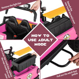 Parent-Child Ride On Truck Car with Remote Control, LED Lights, and Music - Pink (12V 10AH)
