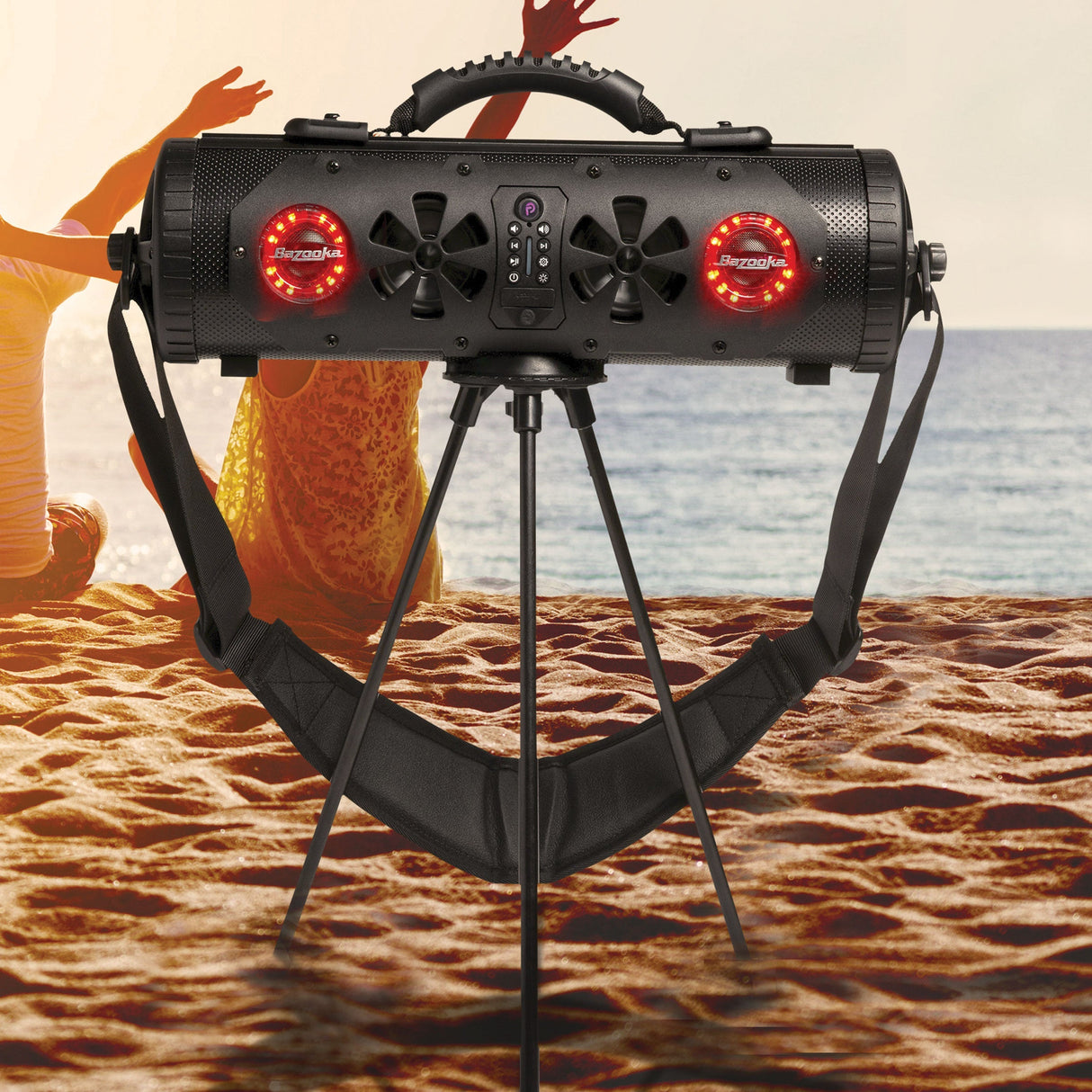 Bazooka G3 Party Bar MINI Portable Bluetooth Speaker | 70 Hours Battery Life | IP66 Waterproof | 450-watt MAX power | RGB-LED Lights | with one-click “Party Button” music-sharing technology | 6 Marine Grade Speakers Bazooka