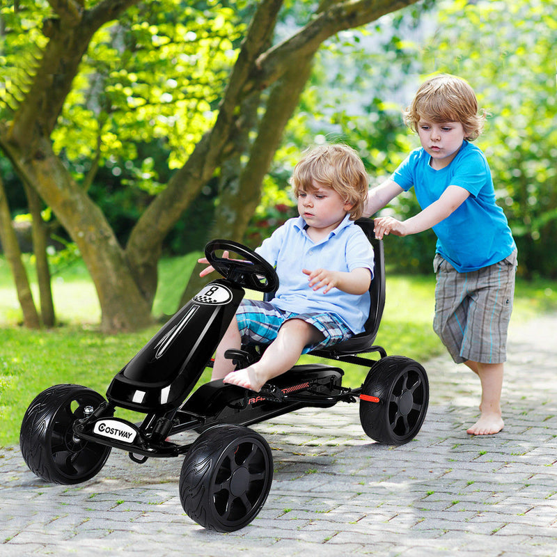 Pedal-Powered Go Kart for Kids - 4 Wheel Racer Stealth - Perfect Christmas Gift