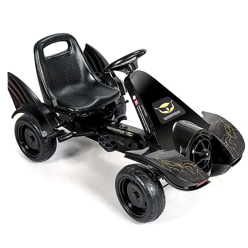 Pedal Powered Go Kart for Kids with Clutch & Hand Brake - 4 Wheel Racer Toy