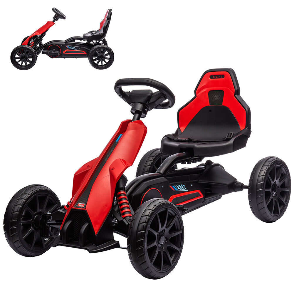 Pedal-Powered Go Kart for Kids with Safety Belt - Outdoor 4-Wheel Racer Toy