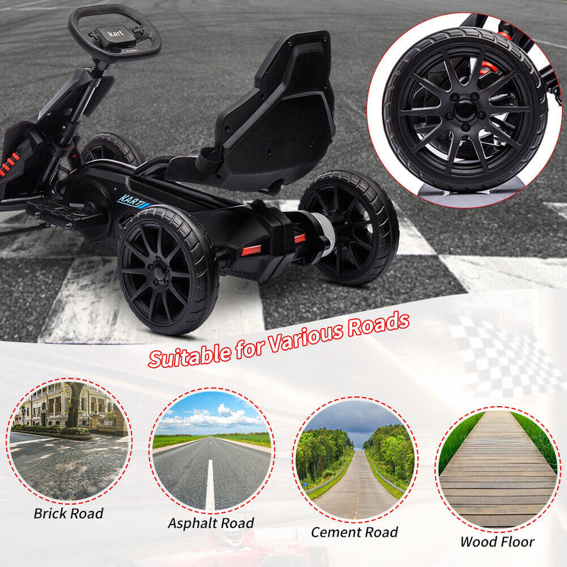 Pedal-Powered Go Kart for Kids with Safety Belt - Outdoor 4-Wheel Racer Toy