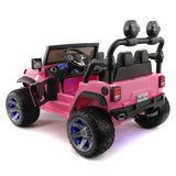 24V DUAL SEAT CHILDREN'S RIDE-ON VEHICLE JEEP CAR TOY WITH 2 HIGH-PERFORMANCE ENGINES, PNEUMATIC WHEELS, MUSIC PLAYER + REMOTE CONTROL