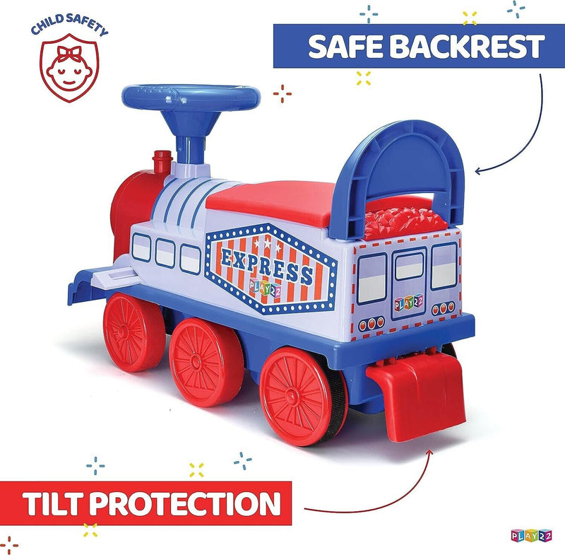 Play22 Electric Ride On Train Set with Tracks - Interactive Toy Train for Kids