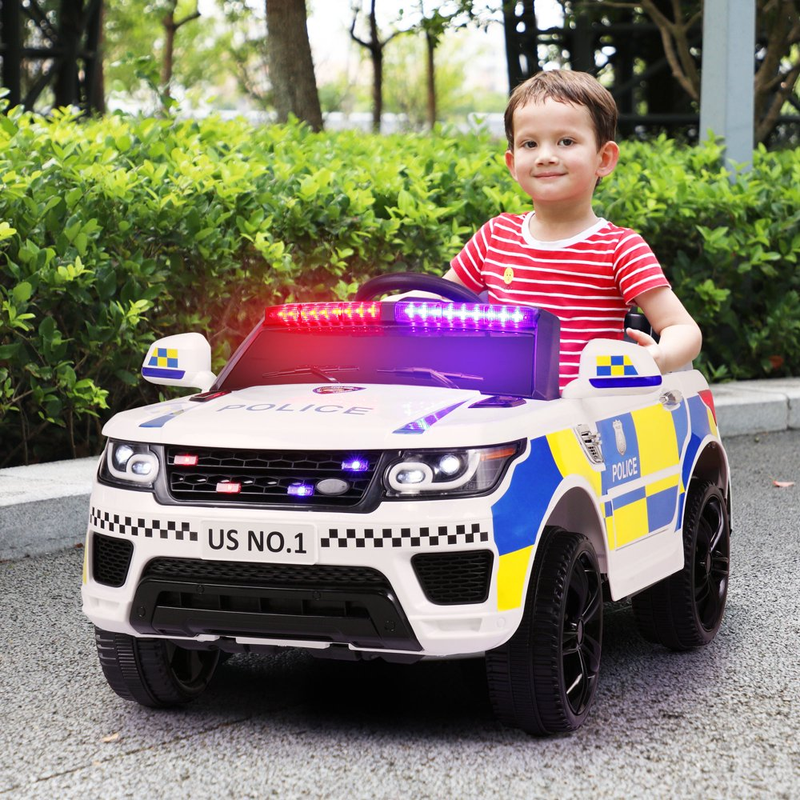 Police Car Electric Ride-On SUV for Kids with Remote Control - 12V Battery Powered Truck Toy
