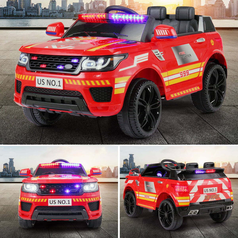 Police Car Electric Ride-On SUV for Kids with Remote Control - 12V Battery Powered Truck Toy