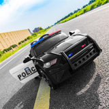 Police Electric Ride On Car for Kids with Remote Control - 12V Battery Powered in Black and White