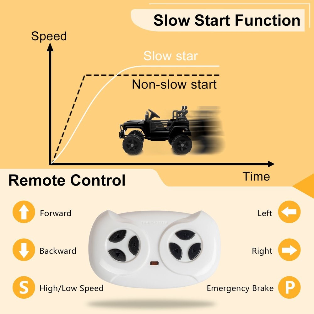 Police Jeep Ride-On Car for Kids with Remote Control and Big Hubs