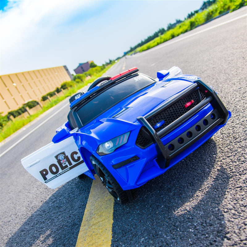 Police Ride On Car for Kids 3-7 Years with 3 Speeds and Remote Control - Blue