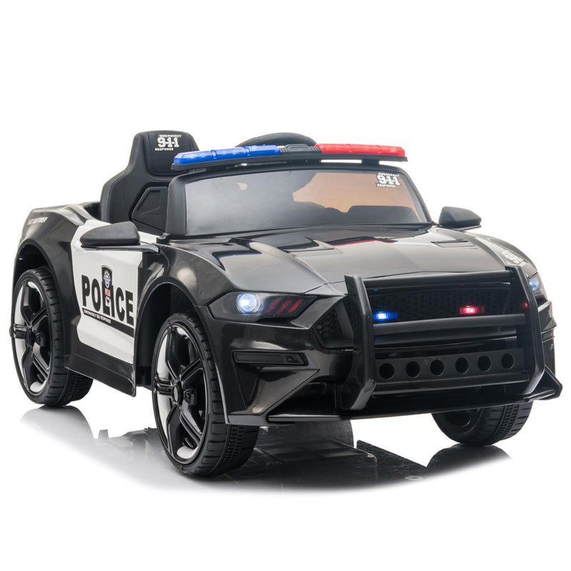Police Sports Car 12V Ride On Toy with Remote Control and LED Lights - Perfect XMAS Gift for Kids