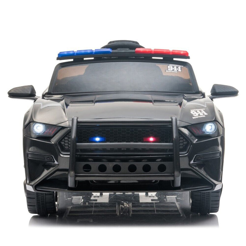 Police Sports Car 12V Ride-On with Remote Control, Lights, and Siren for Kids