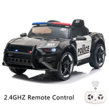 Police Sports Car 12V Ride-On with Remote Control, Lights, and Siren for Kids