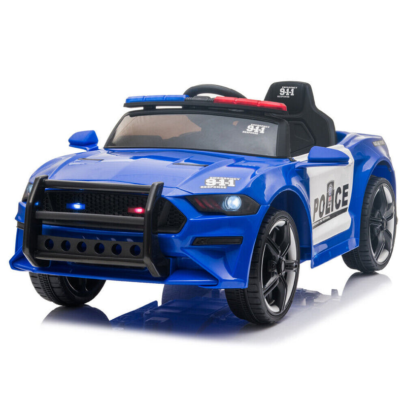 Police Sports Car 12V Ride-On with Remote Control, Lights, and Siren for Kids