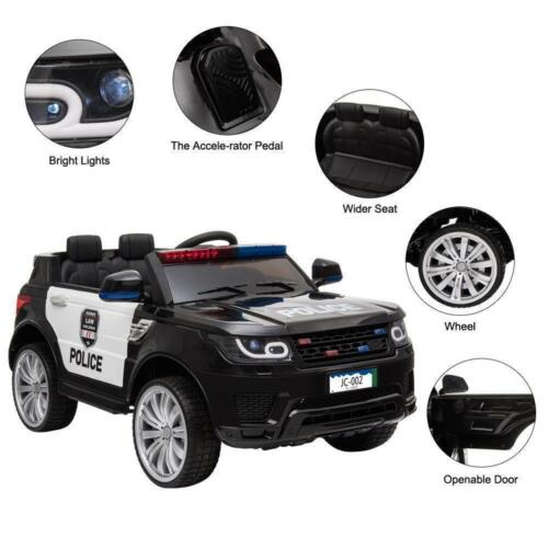 Police SUV 12V Electric Ride-On Car with Remote Control, LED Lights, and Music for Kids