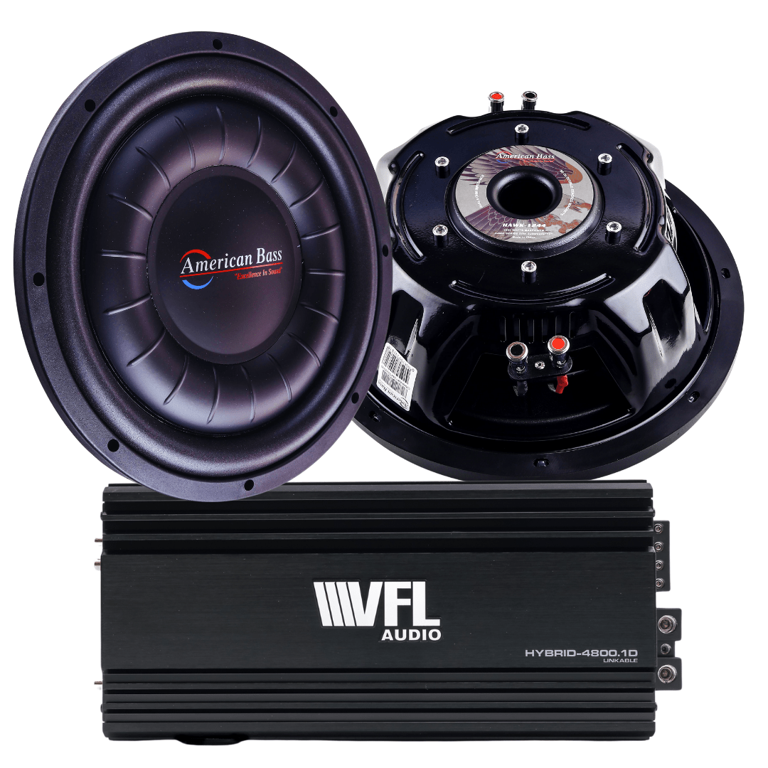 Power Pack: 2 Hawk Slim 12 Subwoofers + VFL Hybrid 4800.1 Amplifier