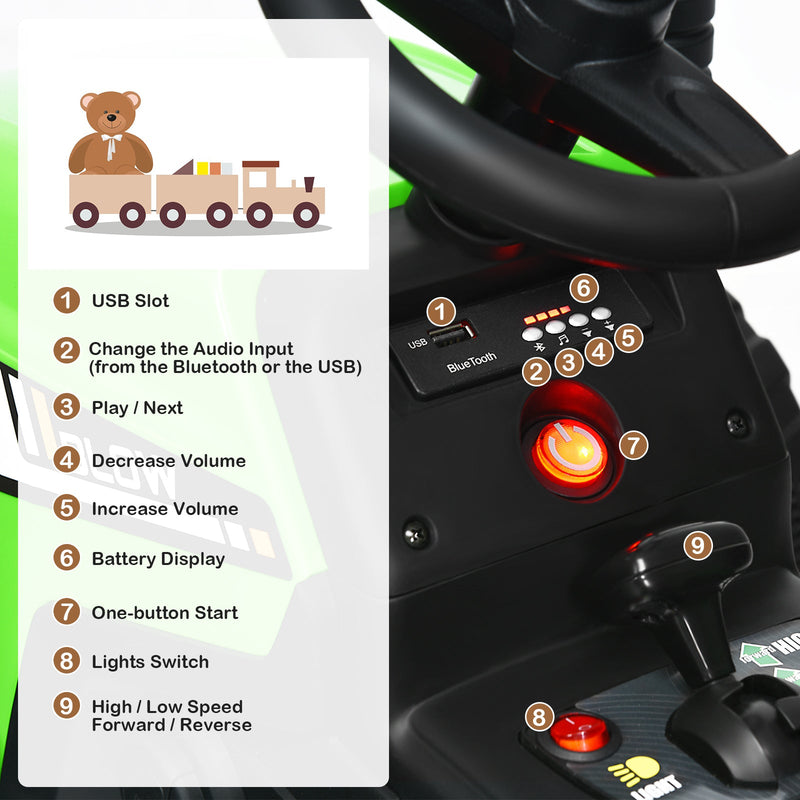 Power Up Your Child's Playtime with the Large Capacity Battery-Powered Ride-On Tractor and Trailer Set from Topbuy