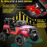 Powerful 24V 2-Seater Kids Ride on Truck with 3 Speeds, LED Light, and Remote Control