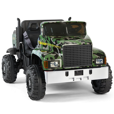 Powerful 24V Battery-Powered 2-Seater Kids Ride On Tractor with Dump Bed and RC Control