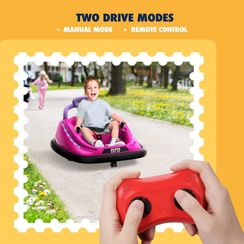 Powerwhale 12V Electric Kids Bumper Car with Remote Control - Fun Ride Toy for Children