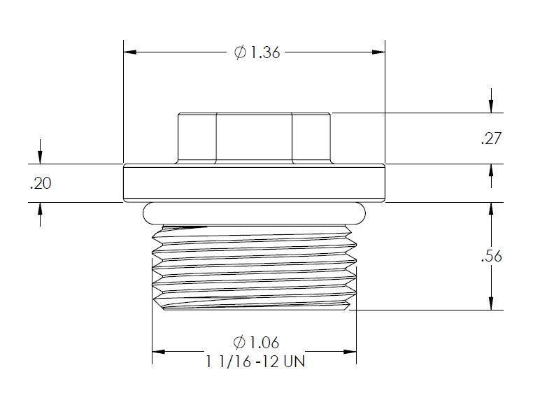 PPE Billet 304 Stainless Steel Magnet Equipped Drain Plug (128051001)
