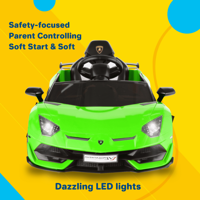 Electric Kids Ride-On Car with Remote Control, USB Port, LED Lights, and 3 Speed Options