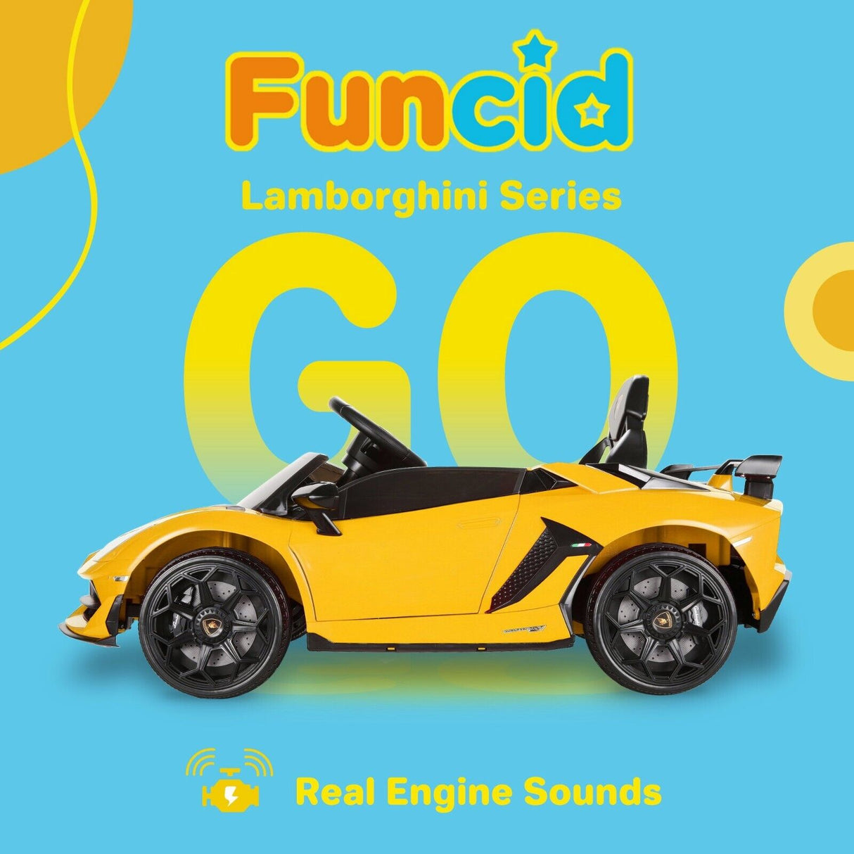 12V Licensed Lamborghini Electric Ride-On Sports Car Toy with Remote Control for Kids