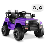 Premium 12V Kids Ride On Truck with Remote Control and Headlights in Purple