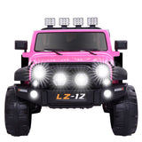 Premium 12V Pink Jeep Ride-On Toy with Remote Control for Kids - Rechargeable Battery, 4 mph Speed