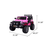 Premium 12V Pink Jeep Ride-On Toy with Remote Control for Kids - Rechargeable Battery, 4 mph Speed