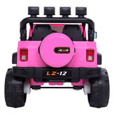 Premium 12V Pink Jeep Ride-On Toy with Remote Control for Kids - Rechargeable Battery, 4 mph Speed
