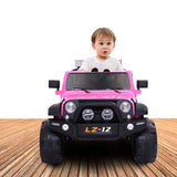 Premium 12V Pink Jeep Ride-On Toy with Remote Control for Kids - Rechargeable Battery, 4 mph Speed