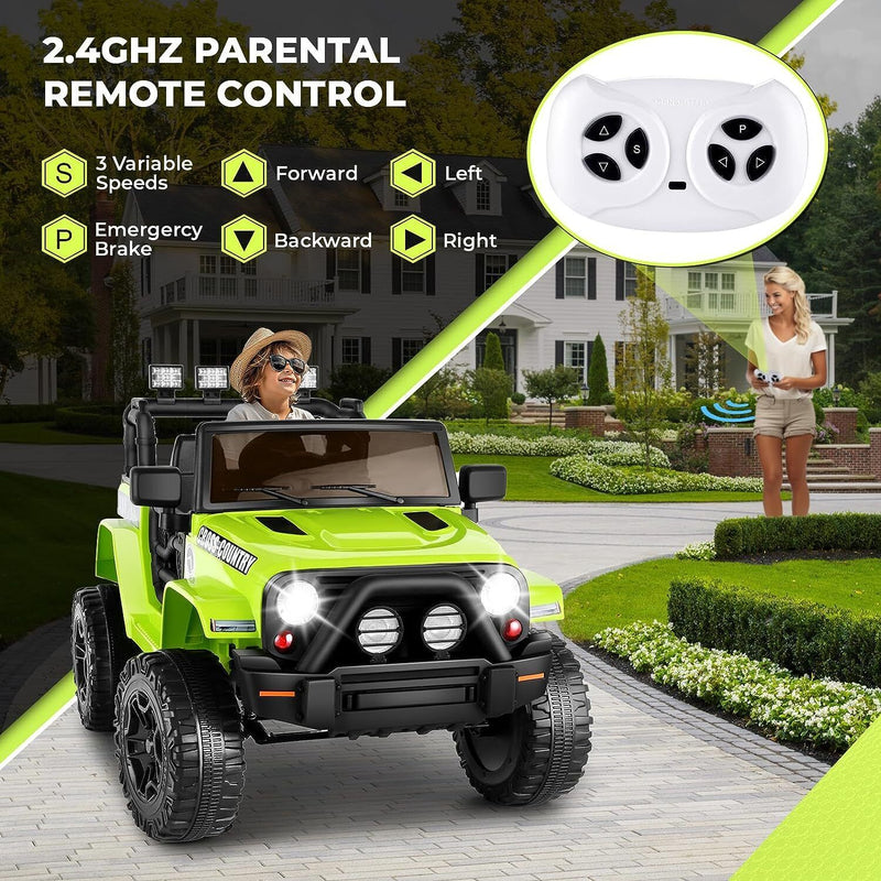 Electric Ride-On Truck for Kids with Remote Control, USB & AUX, 3-Speeds, and Anti-Slip Features