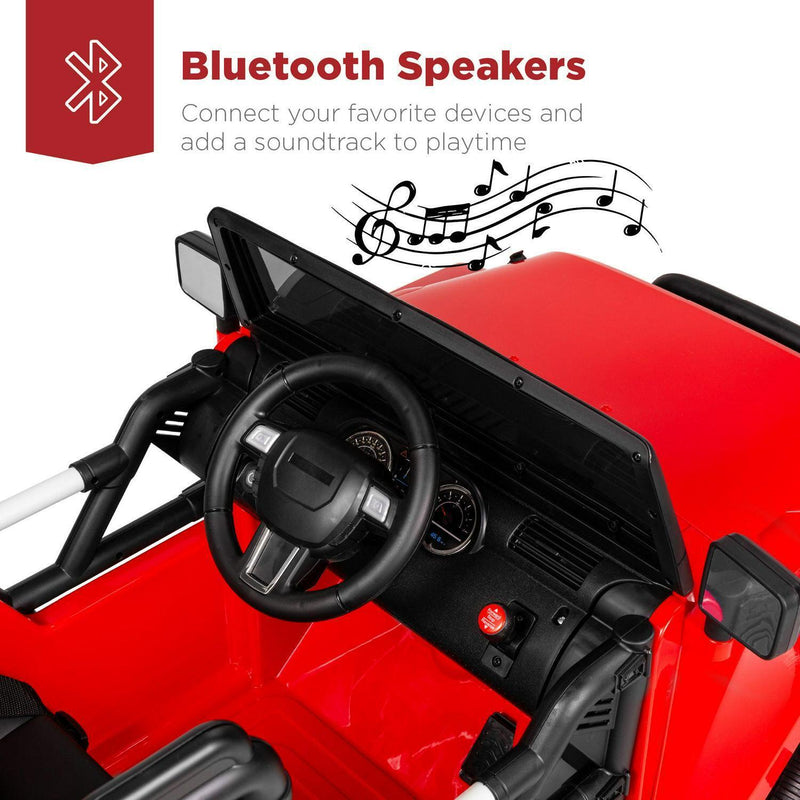 Premium 12V Ride-On Truck for Kids with 3 Speeds, LED Lights, Remote Control, and Bluetooth Connectivity