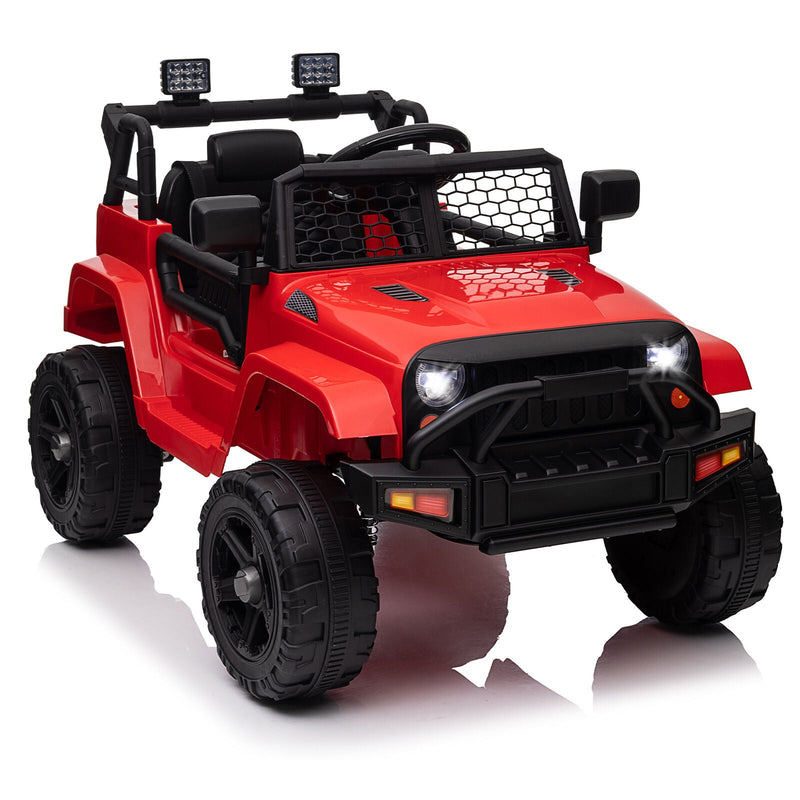 Premium 12V Ride-On Truck for Kids with 3 Speeds, Spring Suspension, Remote Control, and Lockable Door