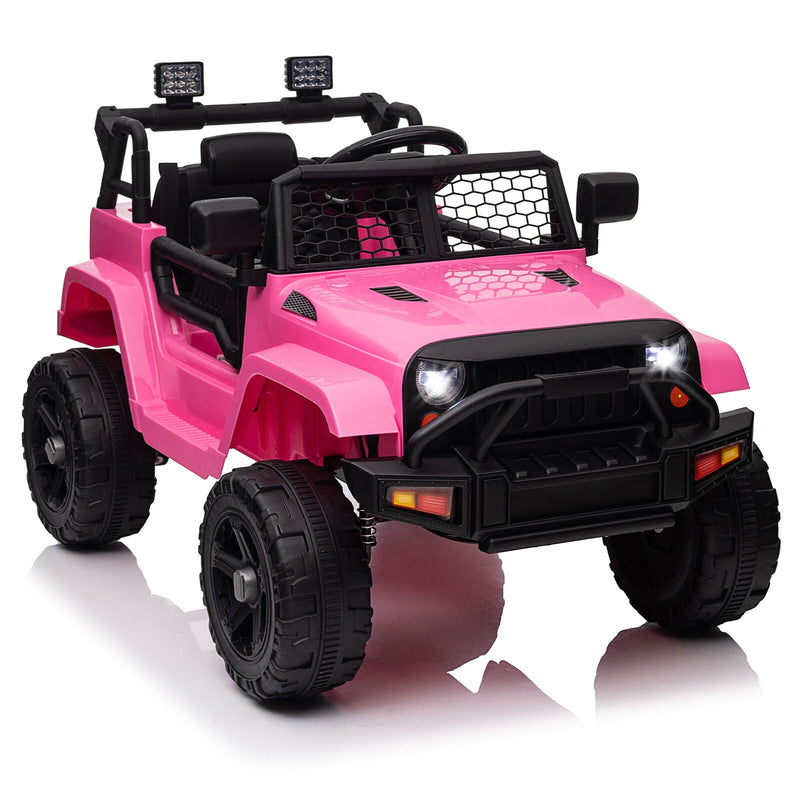 Premium 12V Ride-On Truck for Kids with 3 Speeds, Spring Suspension, Remote Control, and Lockable Door