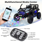 Premium 12V Ride-On Truck with Safety Belts and Lockable Doors - Supports up to 130 LBS in Black