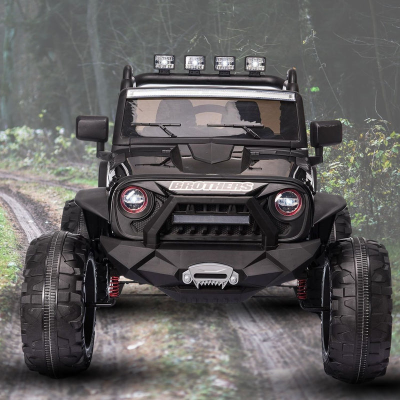 2 Seater Electric Ride-On Truck for Kids with LED Lights, Music, Remote Control, and AUX/USB Connectivity