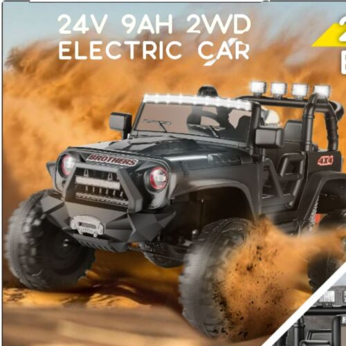 Premium 24V 2-Seater Kids Electric Car with 2x200W Motors, 4-Wheel Drive, LED Lights, and Remote Control