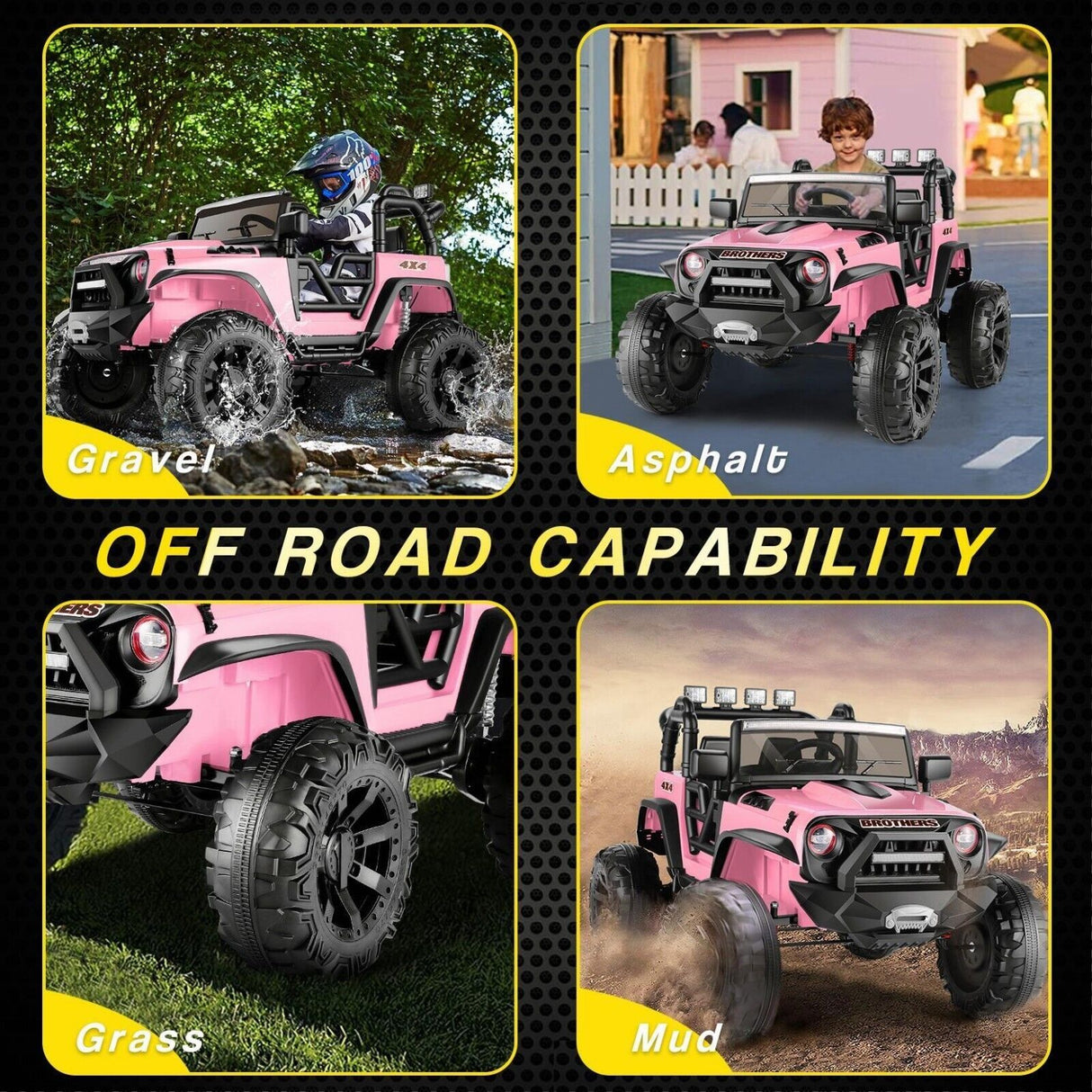 2-Seater 24V Electric Jeep for Kids with Remote Control and 2X200W Battery Power