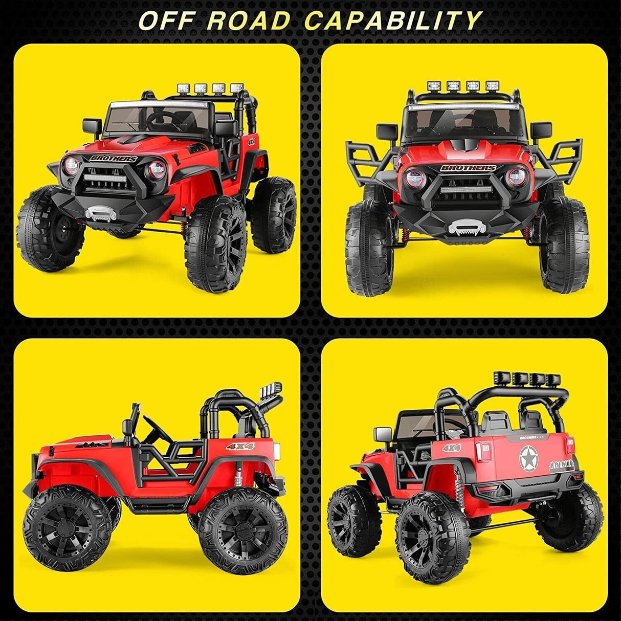 Premium 24V Electric Kids Ride On Jeep with Remote Control and Bluetooth Connectivity