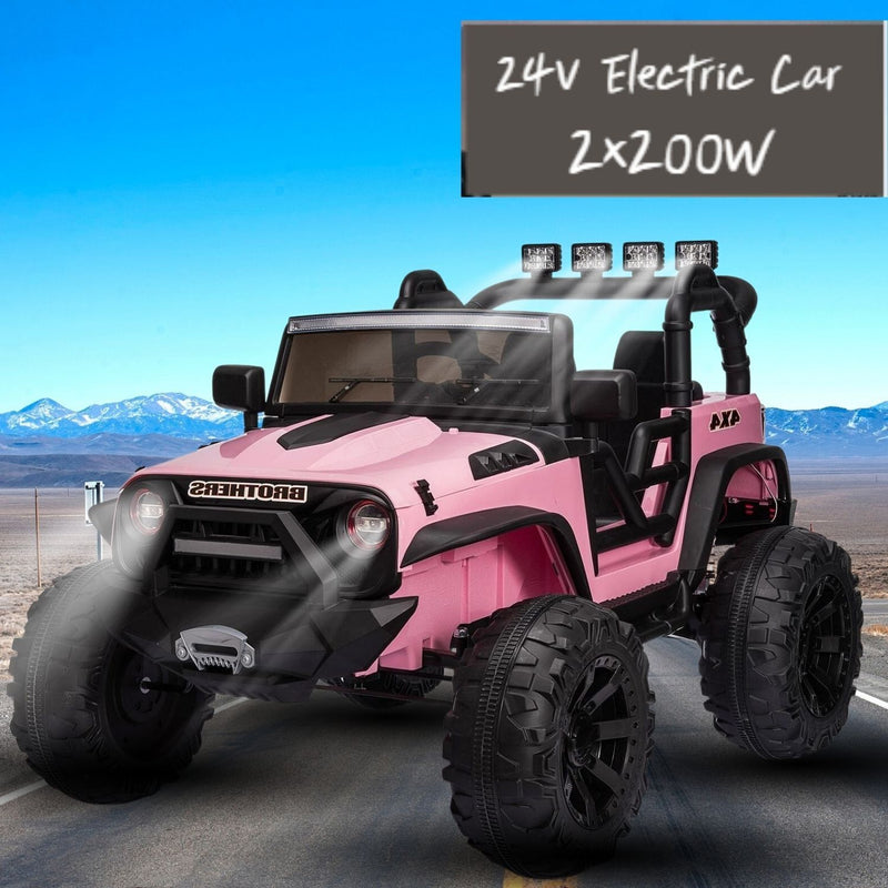 Premium 24V Electric Ride-On Jeep for Kids with Remote Control, LED Lights, MP3 Player, and Powerful 2x200W Motors